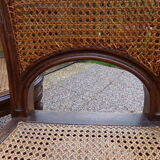 Set of 8 Louis XVI style convertible chairs, canned, racket backrest