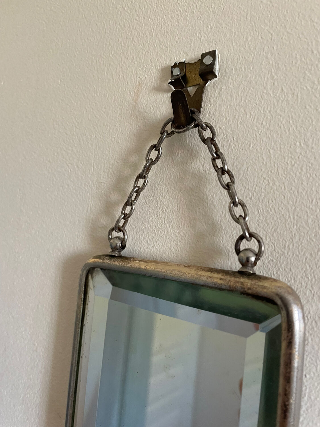 Small beveled barber mirror