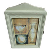 Wall-mounted wooden key box