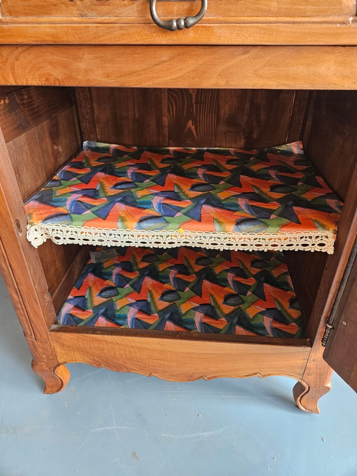 Antique jam cabinet made of hardwood