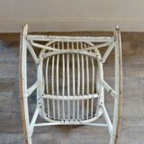 Child rocking chair in rattan, 60s