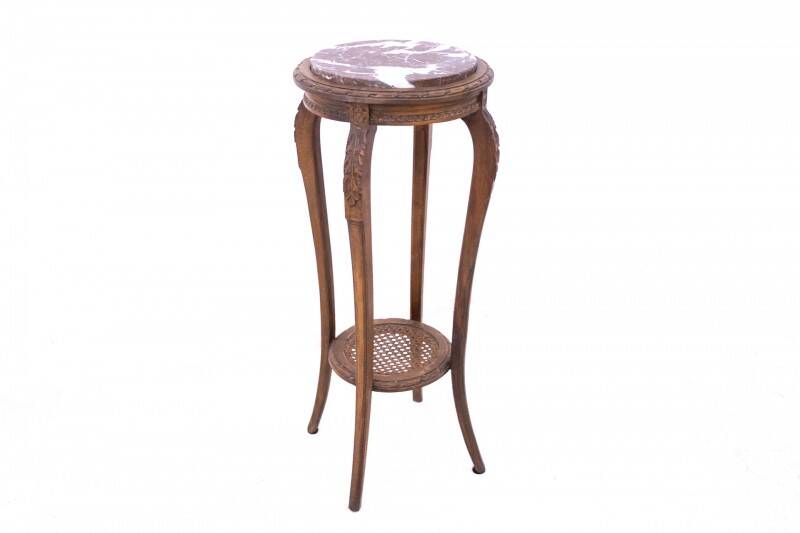 Table/flower stand with marble top, France, circa 1920.