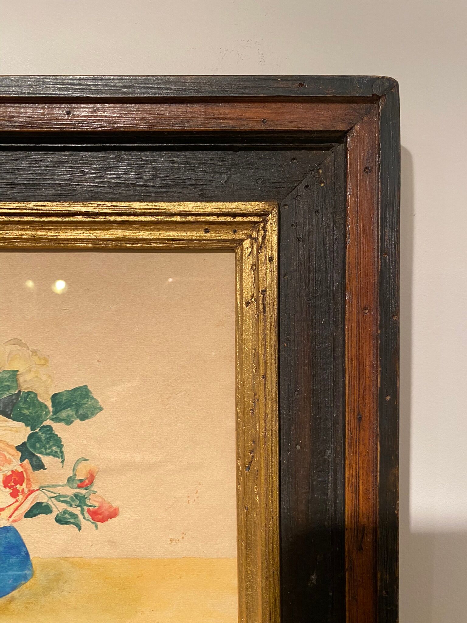 Old painting, still life with roses, XX century