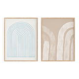 Pair of giclee prints, abstract wall art set of two