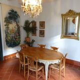 Miroir XIXème à parcloses, stuc doré - 131x83cm