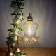 Suspension tulipe vintage en verre ambré