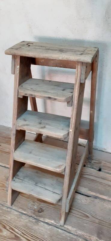 Old stepladder h89cm decorative artisan workshop