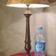 1930s tortoiseshell painted steel lamp with parchment shade 73x40 cm