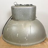 Oval industrial polish factory pendant lamp from mesko, 1970s