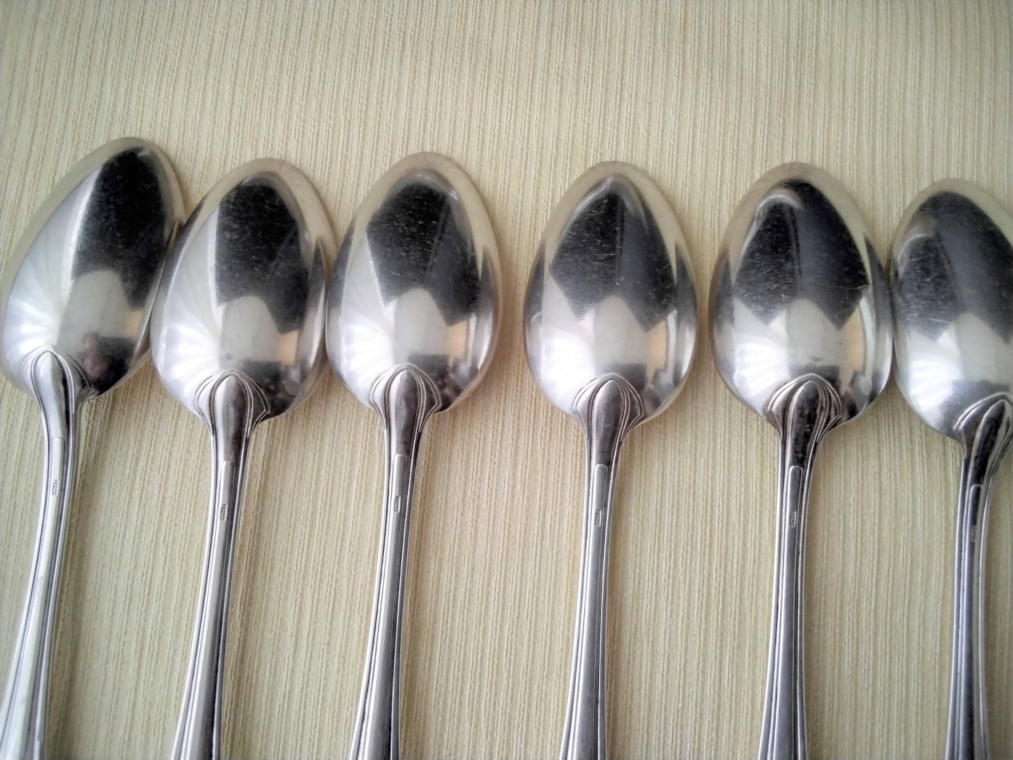 SFAM 24-Piece Silver-Plated Metal Cutlery Set