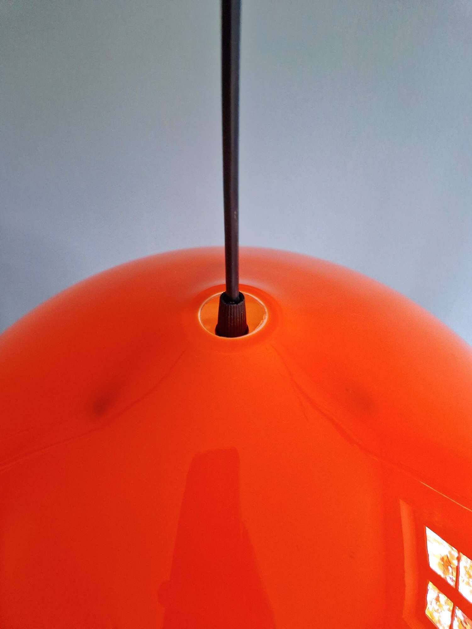 XXL onion pendant light in orange opaline, design Alessandro Pianon, Vistosi, 1960