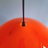 XXL onion pendant light in orange opaline, design Alessandro Pianon, Vistosi, 1960
