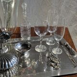 Silver tray with knot pattern handle L47.5