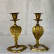 Vintage brass cobra snake candle holders