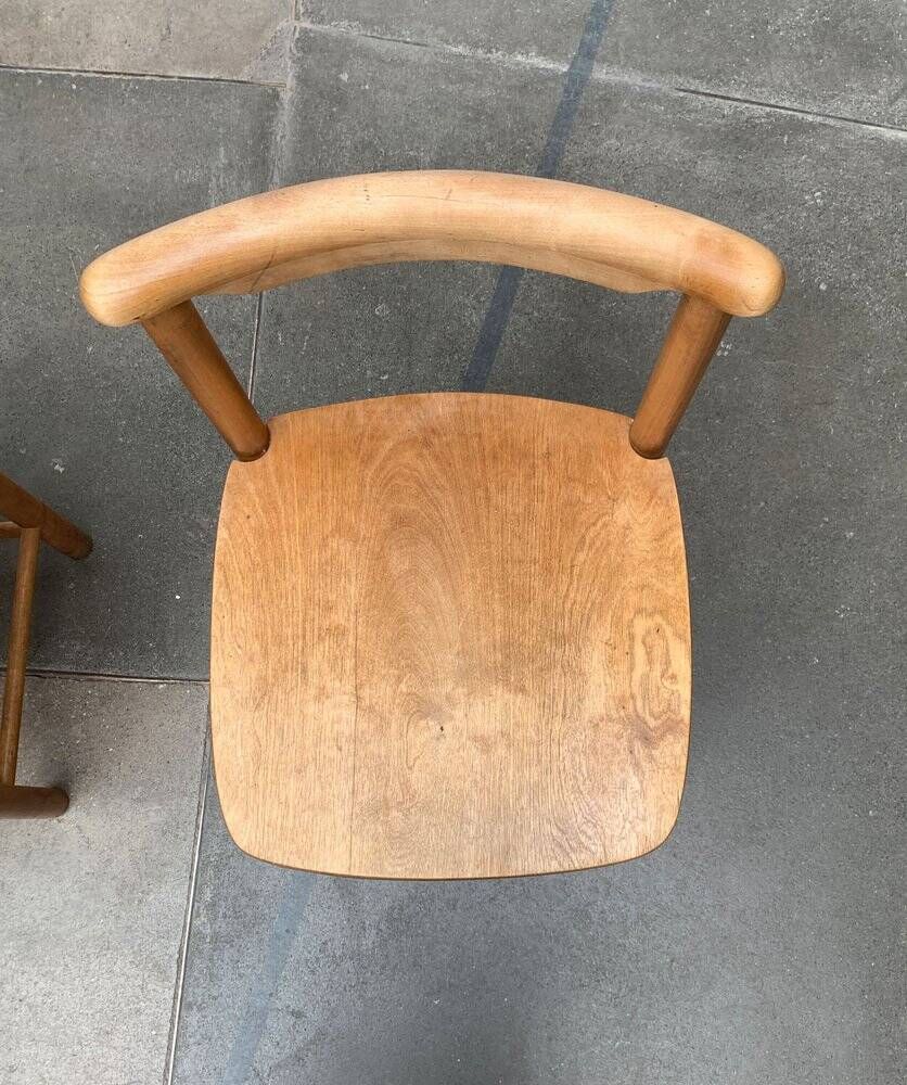 Mid-century wooden chair set of 2, 1960s
