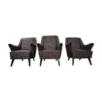 Ensemble de 3 fauteuils cocktail scandinaves