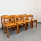 Set of 8 vintage Scandinavian chairs by Ilmari Tapiovaara for Asko in pine