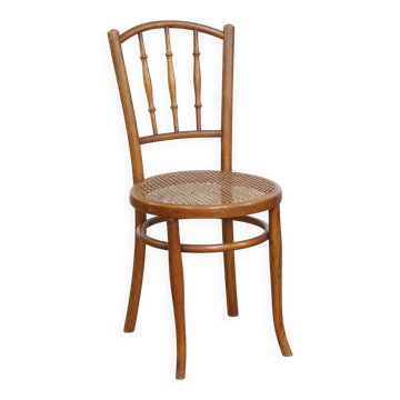 Chaise de bistrot vintage avec assise tissée