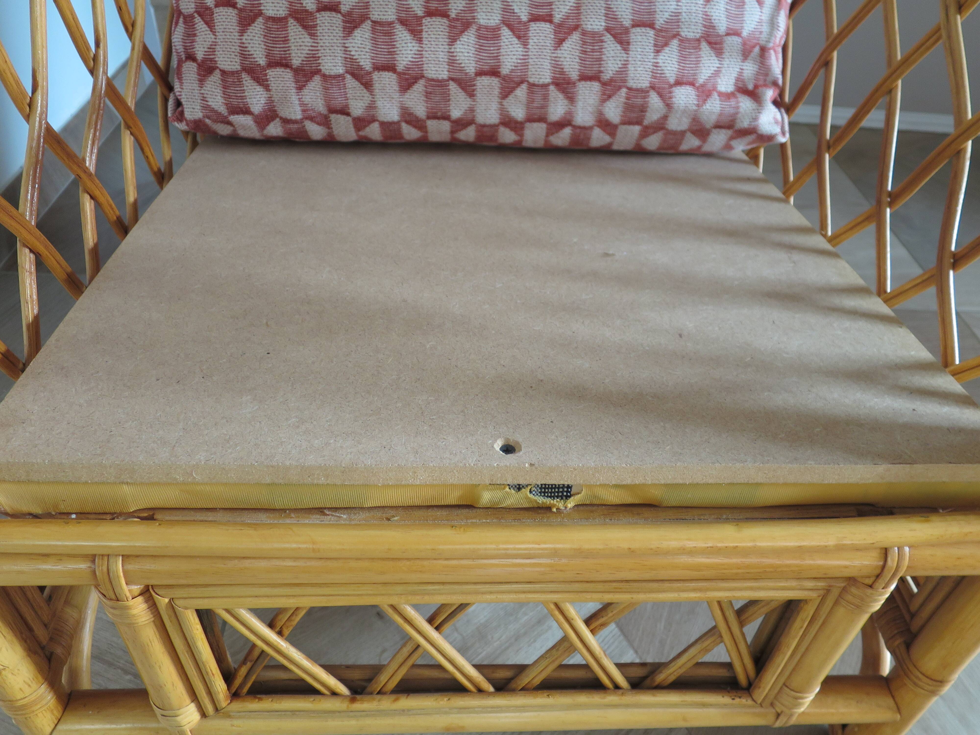 Vintage - Set of 2 woven rattan, bamboo and wood armchairs - Natural colour - 1980s