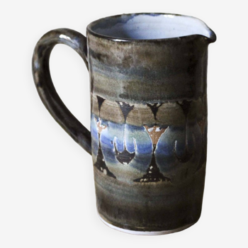 Roland Moreau enameled ceramic pitcher