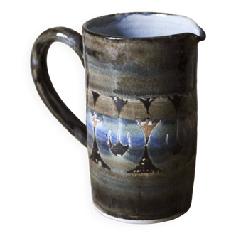 Roland Moreau enameled ceramic pitcher