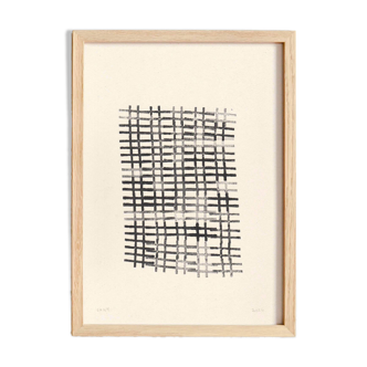 Painting on paper - abstract painting -H858 signed Eawy