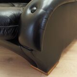 Black armchair, Italian design, 1980s, manufacture: Italy