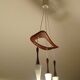 Vintage pendant light in teak and glass from Rispal