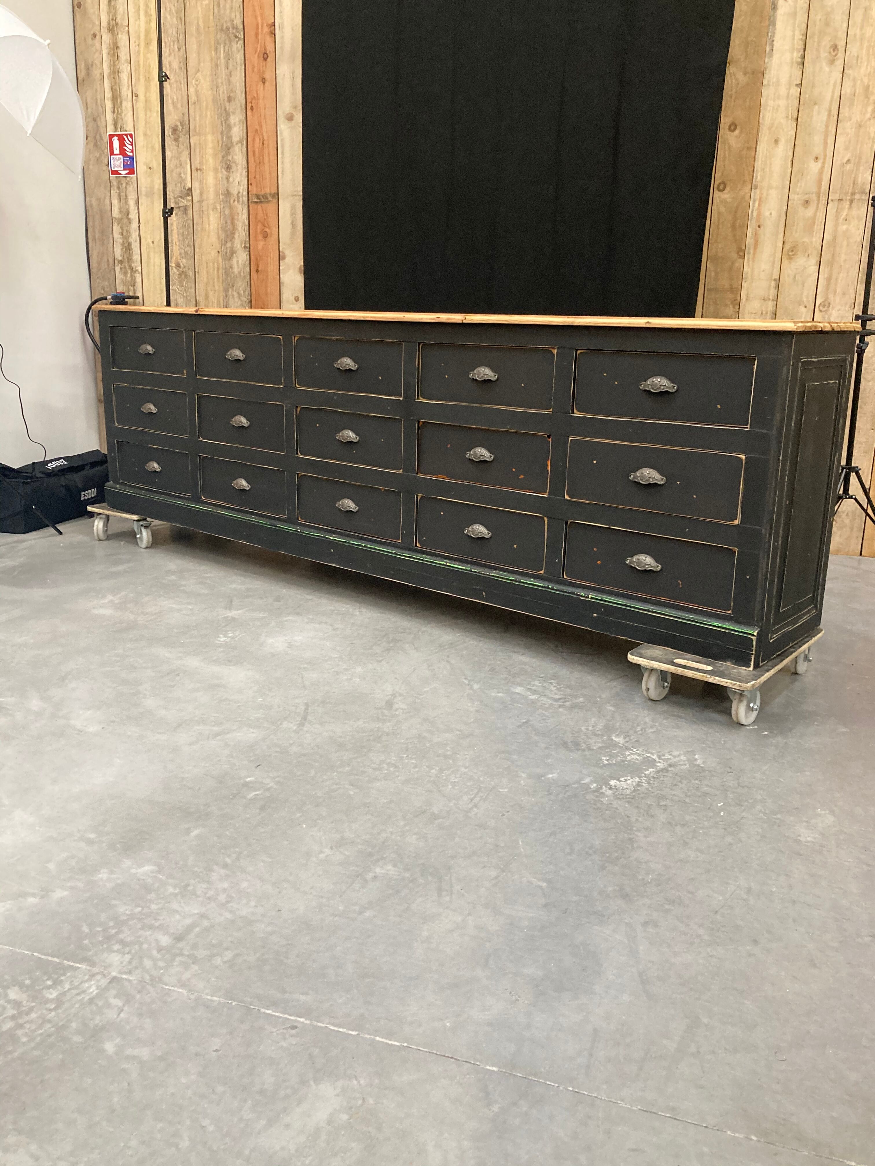 Former large craft furniture with 15 drawers