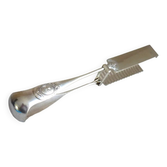 Tongs, old asparagus shovel, Christofle silver metal, late 19th century
