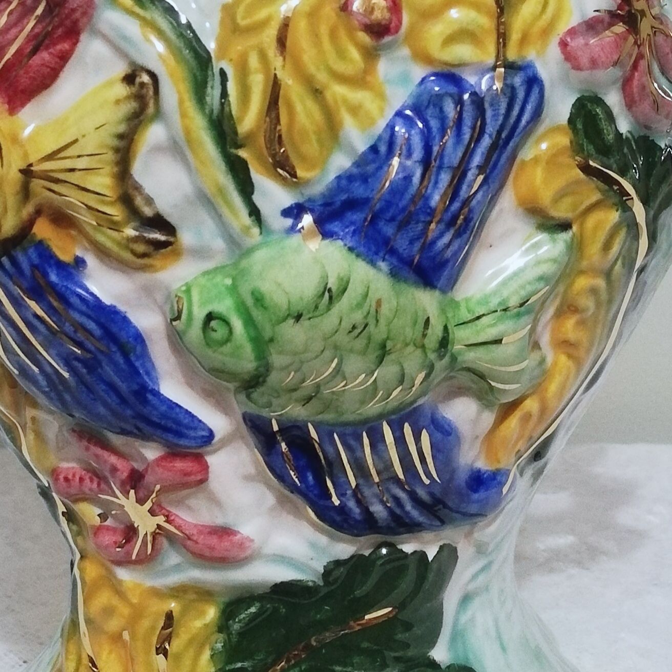 Ceramic pitcher vase signed Hubert Bequet