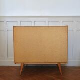 Chest of drawers in oak with compass feet of the 1950s