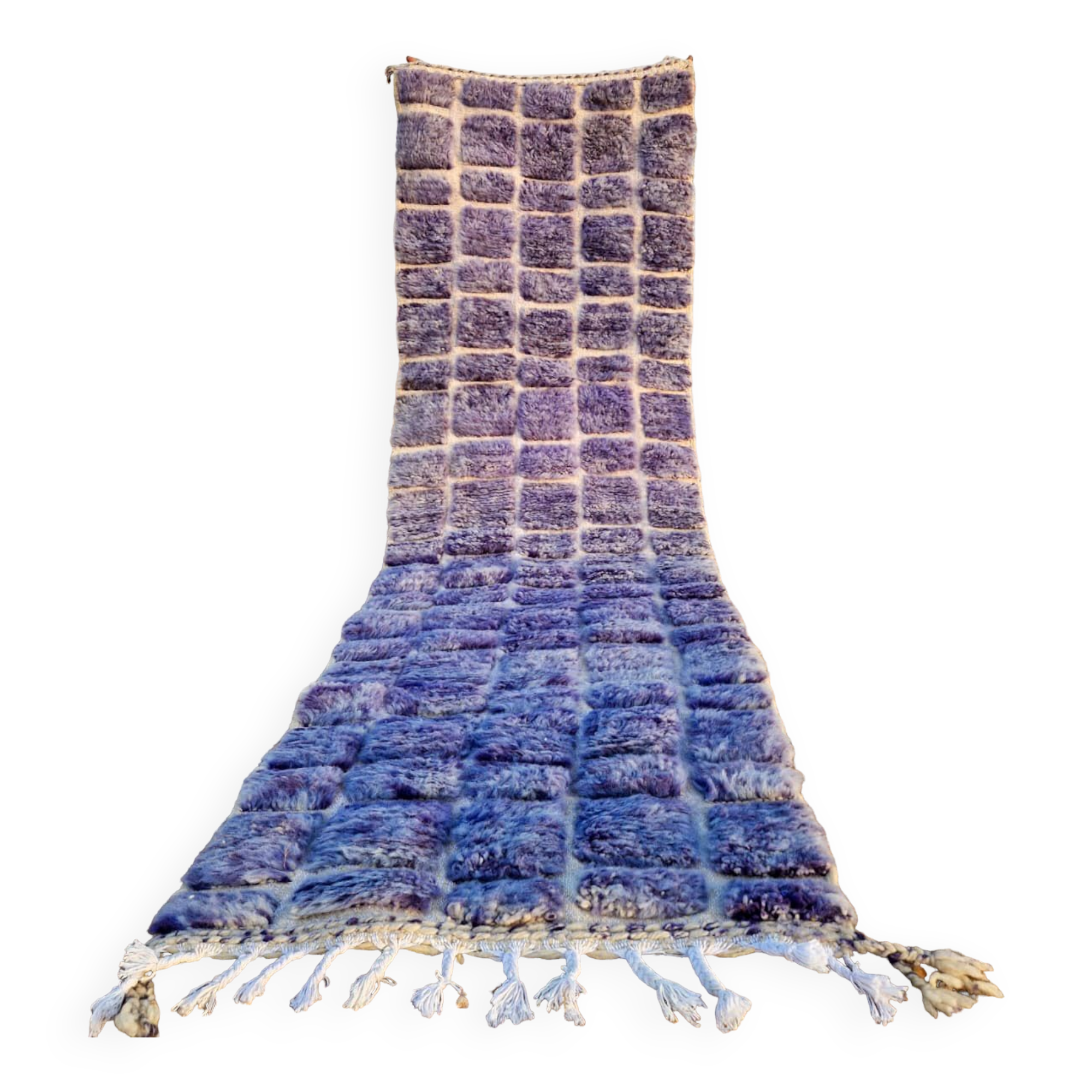 Lilac blue Moroccan Berber corridor carpet