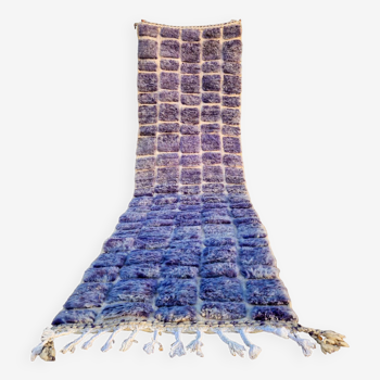 Lilac blue Moroccan Berber corridor carpet