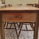 Solid oak farmhouse table, a drawer, vintage, early twentieth century.