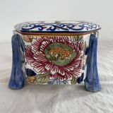 Large candy box, Gien, early 20th century, peony decoration, floral decoration