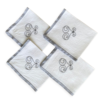 4 napkins "Les Volutes" - Linen thread - 47x35 cm