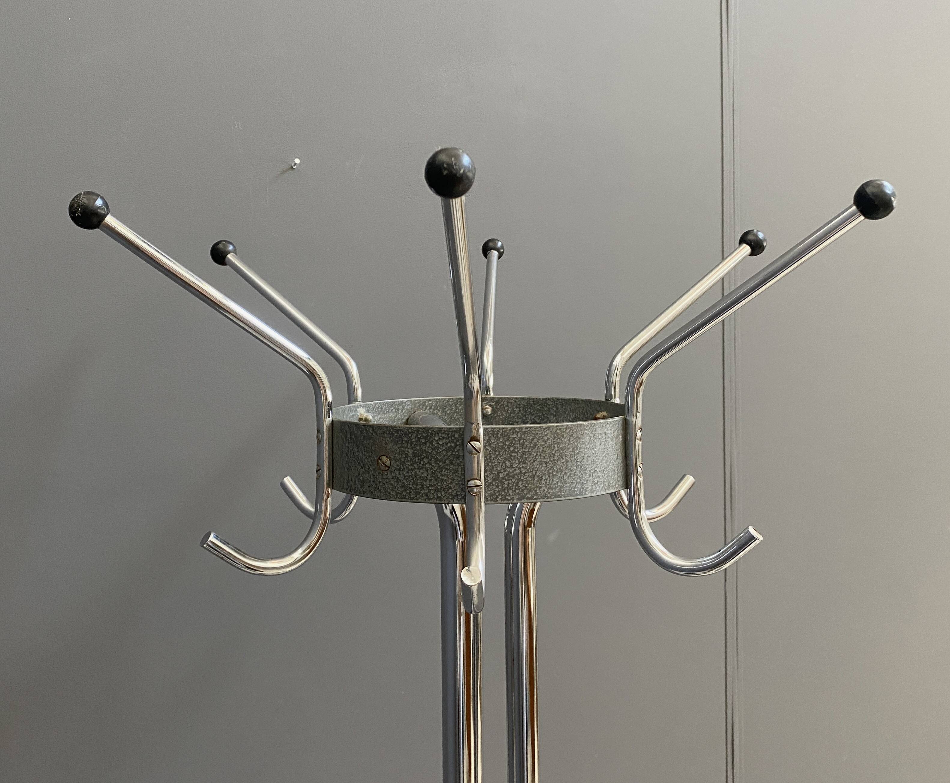 Tubax chrome standing coat rack 1960s