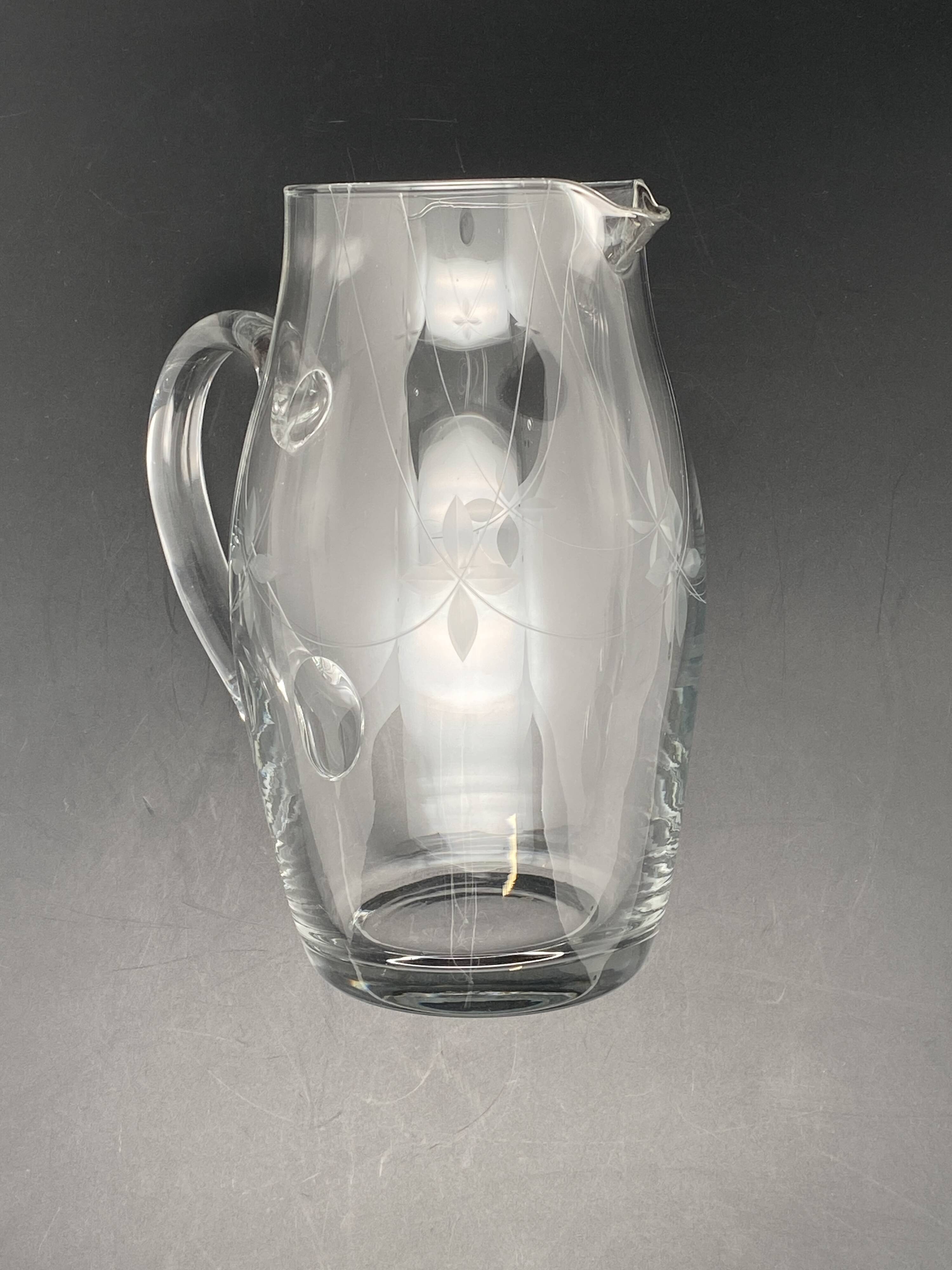 Fine chiseled glass carafe