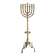 Golden bronze chandelier with seven arms, Menorah, candlestick on a stand, candelabrum.