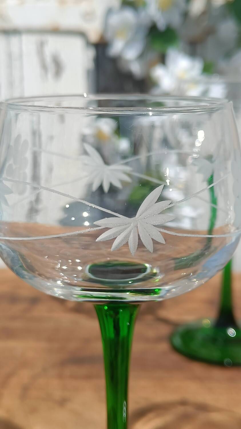 Antique engraved glasses from Alsace
