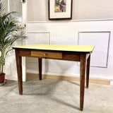 Yellow formica farmhouse table