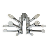 Modernist Huge chromed SPUTNIK Sciolari Style Ceiling Light, Italy, 1970s