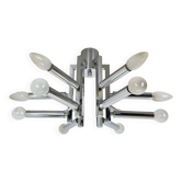 Modernist Huge chromed SPUTNIK Sciolari Style Ceiling Light, Italy, 1970s