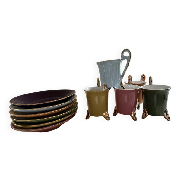 Service 6 tasses à café Geneviève Lethu