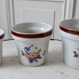 Trio of vintage flowered pot covers 60s