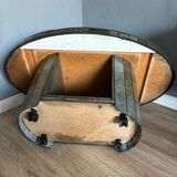 Brutalist Coffee Table – Stone Tile Rolling Table 1970s