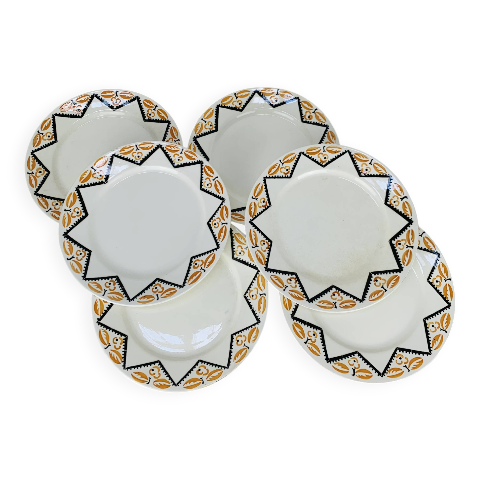 6 Arcueil dinner plates by Badonviller