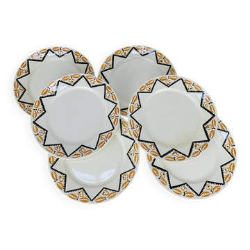 6 Arcueil dinner plates by Badonviller