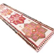 Red & Brown Oriental Persian Runner Rug, 84x334Cm